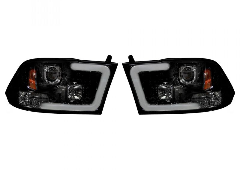 Recon Smoked Black Drl Projector Headlights Bkc Realtruck