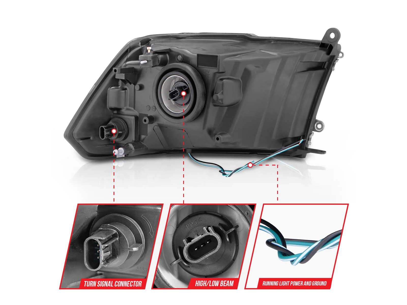 Anzo Black Crystal U-Bar Headlights 111516
