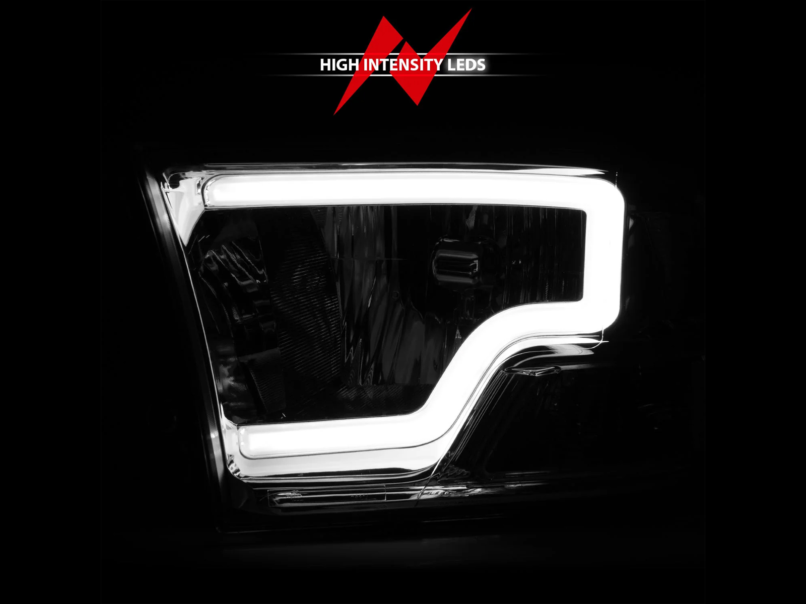 Anzo Black Crystal U-Bar Headlights 111516