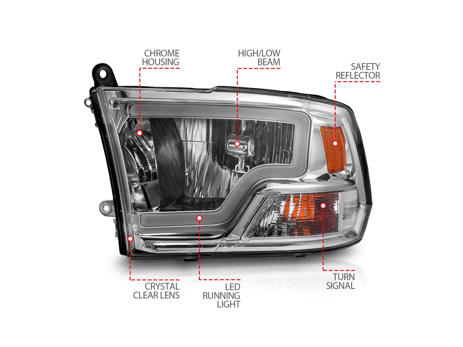 Anzo Black Crystal U-Bar Headlights 111516