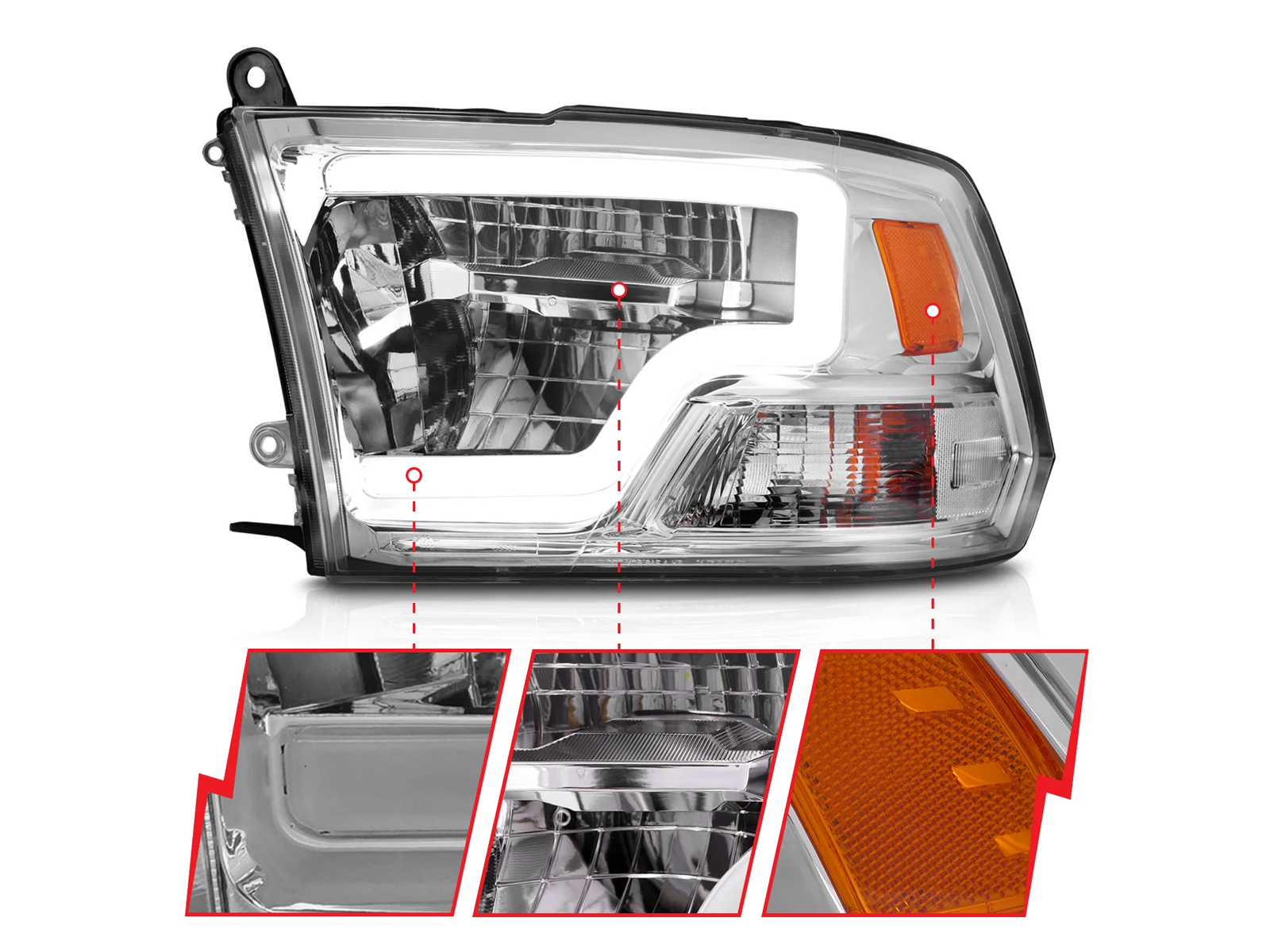 Anzo Chrome Switchback Projector Headlights 111540