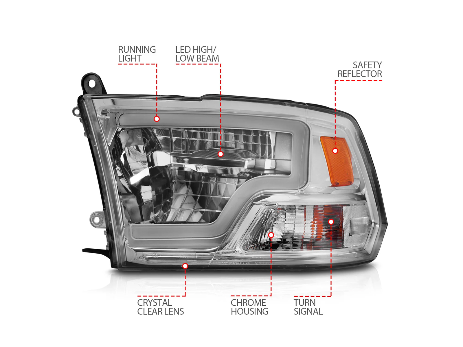 Anzo Chrome Switchback Projector Headlights 111540