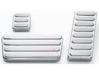 All Sales 52F Polished Aluminum Flame Style Pedal Pad Set ALS:52F 