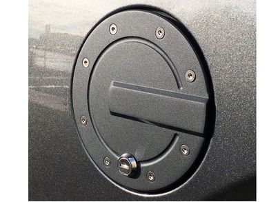 AMI Black Billet Aluminum Fuel Door 6152KL | RealTruck