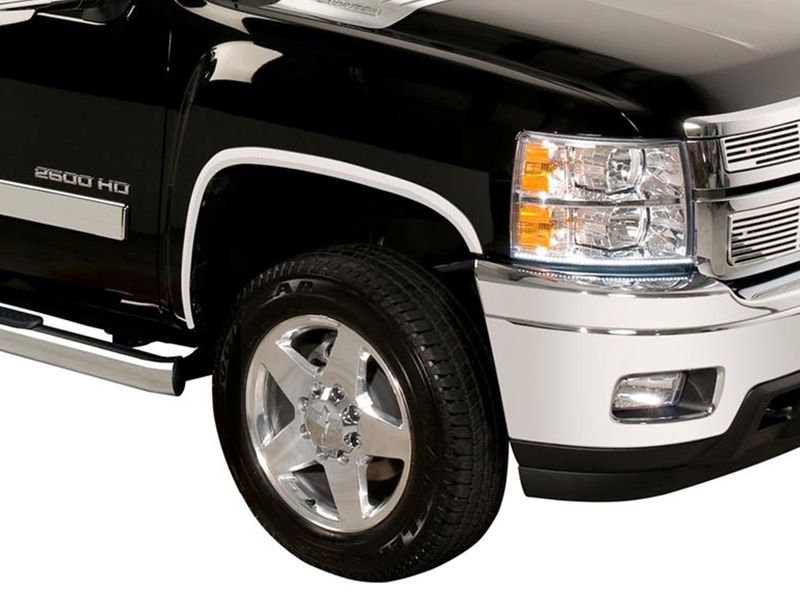 thumbnail image 2 of APS Chrome Stainless Steel Fender Trim Molding For 2014-2015 Chevy Silverado 1500 - 4pc Set 2 of 5