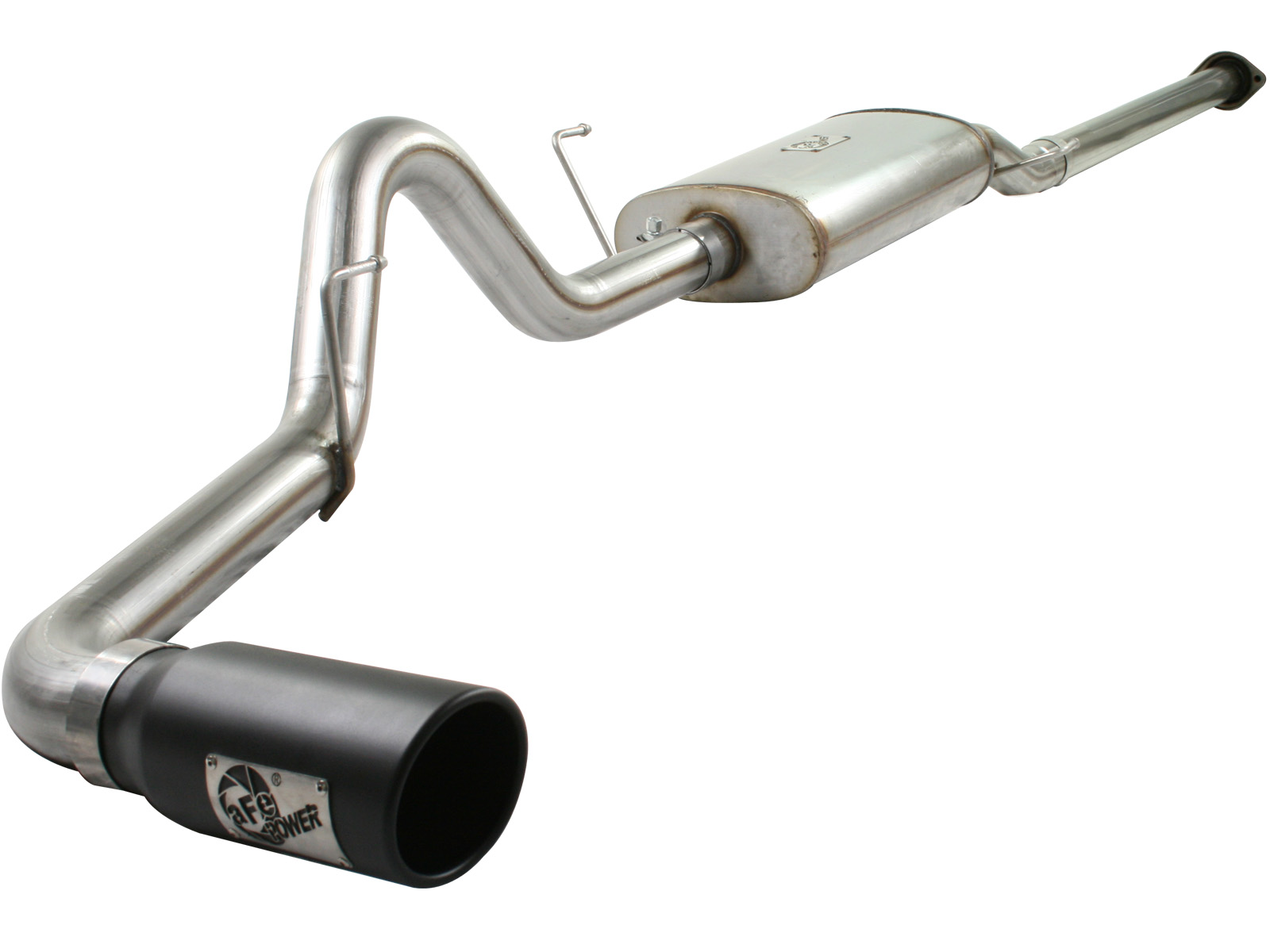 aFe MACHForce XP 5in DPF-Back Stainless Steel Exh Sys, Black tip,Ford Diesel Trucks 08-10 V8-6.4L