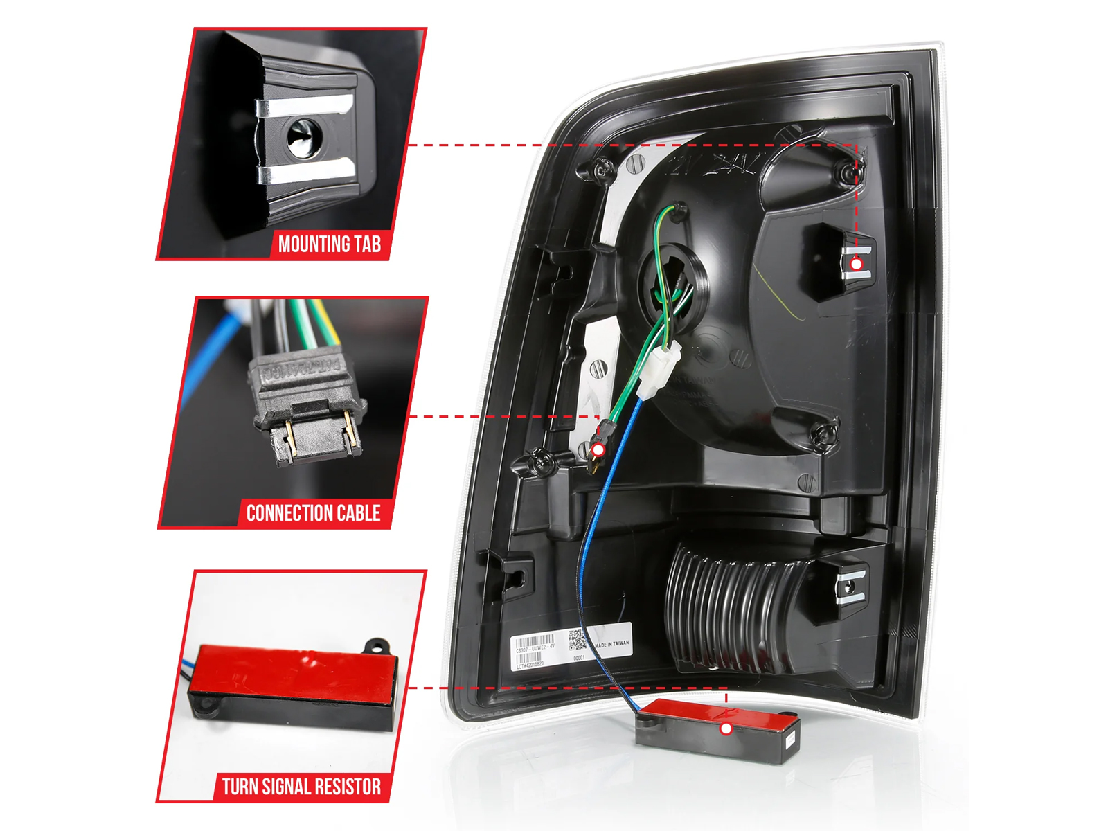Anzo Red and Chrome LED Tail Lights 311320