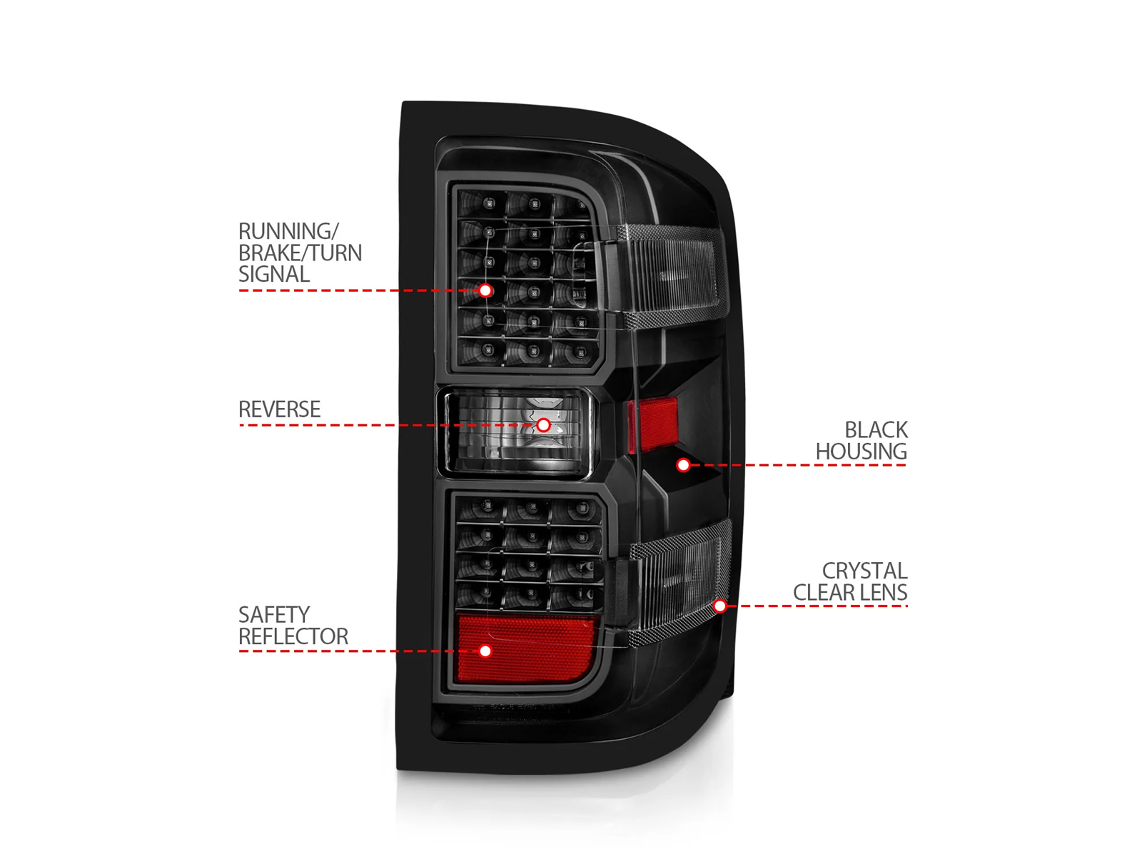 Anzo Black LED Tail Lights 311423