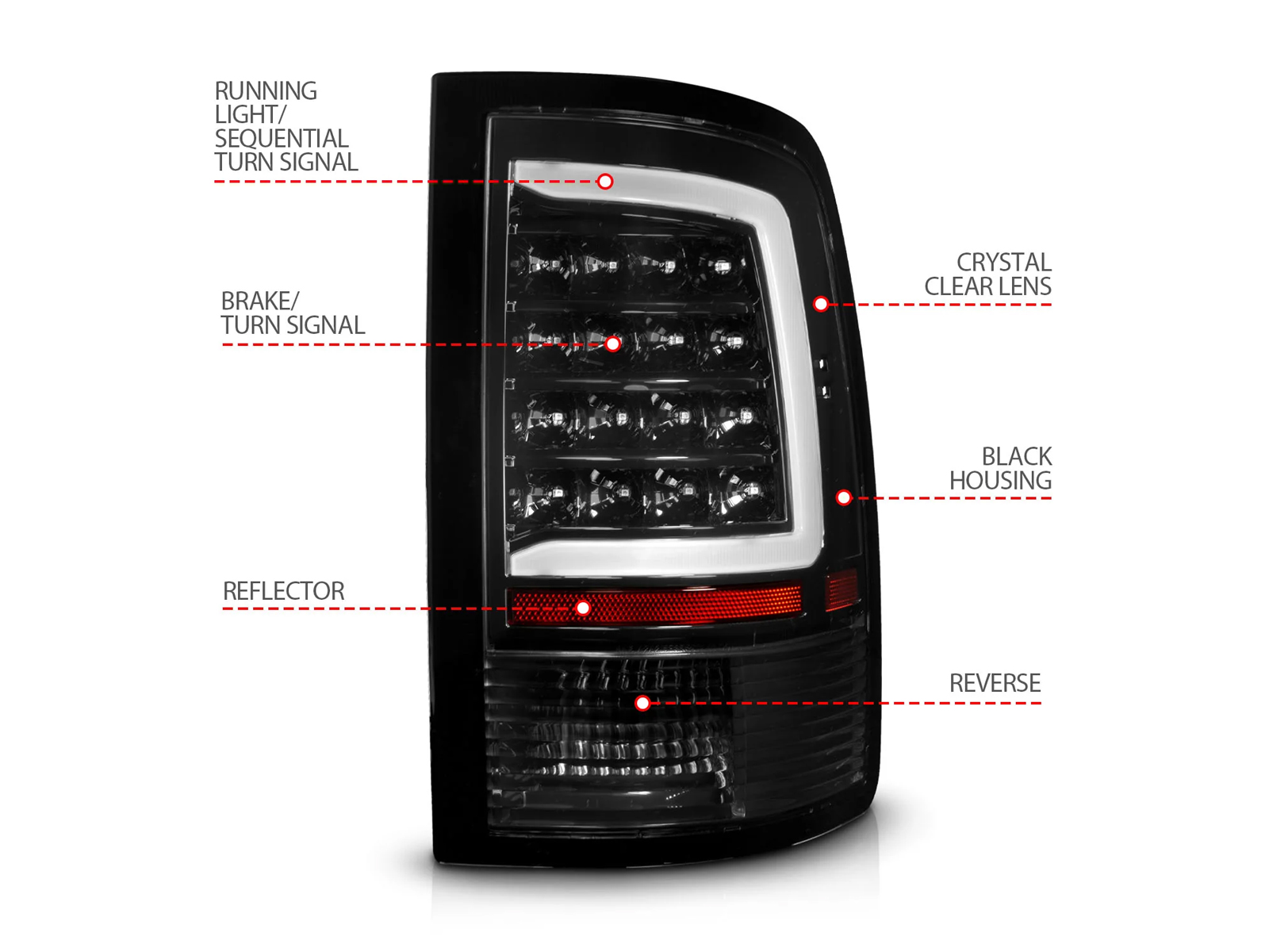 Anzo Black LED Tail Lights 311452