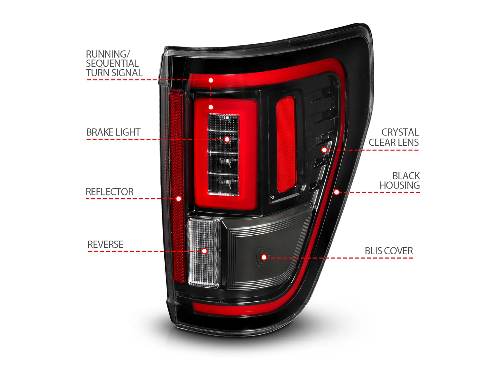 Anzo Black LED Tail Lights 311473