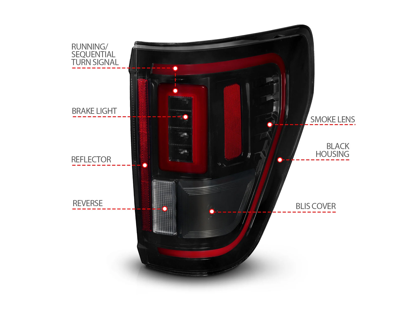 Anzo Smoked Black LED Tail Lights 311476