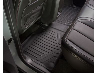 MAXLINER Fit Floor Mats 2nd Row Liner Black for 2017-2021 Super Duty Crew with Vinyl Flooring and 2nd Row Bench Seat