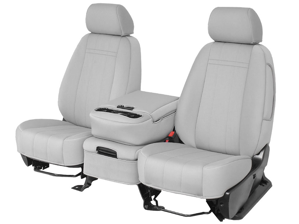 Silver Neo-Sport Custom Seat Covers for Nissan Pathfinder Front Low Back Seats 