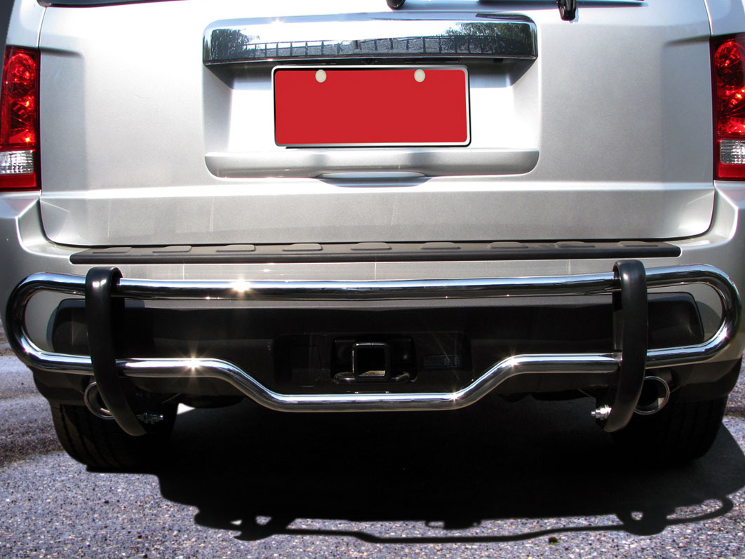 Black Horse® CRDL-JEJ101S - Double Layer Polished Rear Bumper Guard