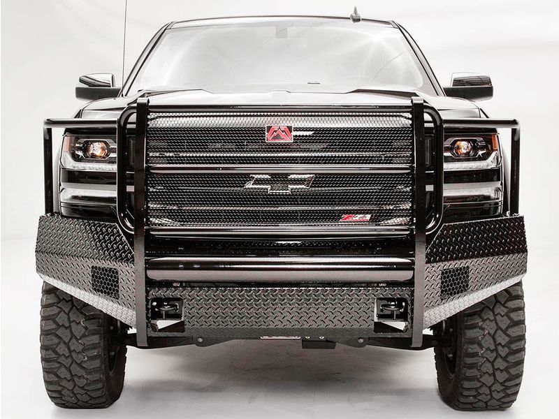 Fab Fours Black Steel Front Bumper w/ Full Guard CS16-K3860-1