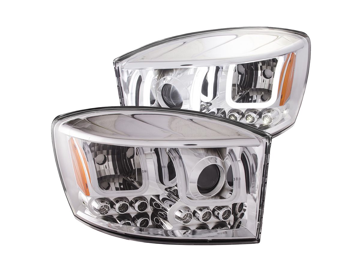 ANZO Projector Headlight Set w/ Halo Light Bar Chrome Housing | GMC Sierra 1500 (14-15) (111514) main image 1
