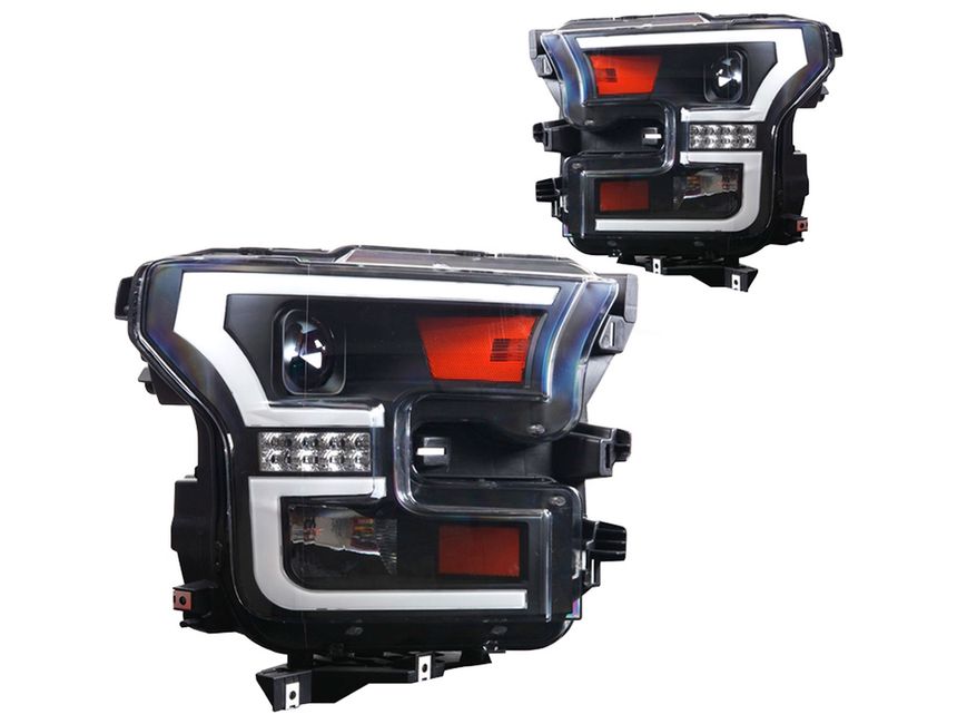 Winjet Black DRL Projector Headlights CHWJ0427B RealTruck