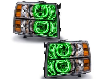 Oracle Chrome OE Style Green Halo Headlights