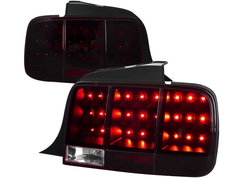 SpecD Smoked Red and Chrome LED Tail Lights SPELTMST05RGLEDSQTM