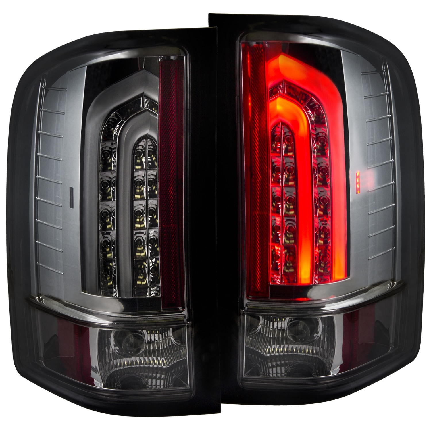 Anzo 321341-ANZO Tail Light Assembly, Led, Clear/Chrome, Light Bar Style, 07-13 Chevy Silverado 1500/2500HD/3500HD