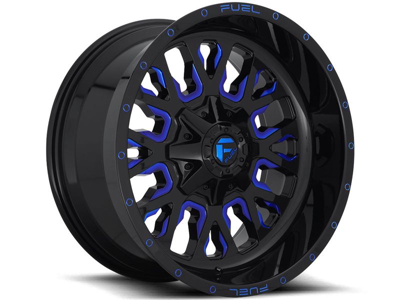 FUL-D64518907057 Fuel Black & Blue Stroke Wheel | RealTruck