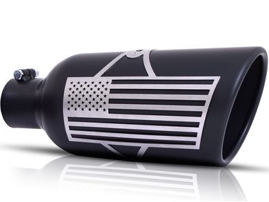 Made in the USA Skull Exhaust Tip Matte Black Sold Individually 2/'/' I.D