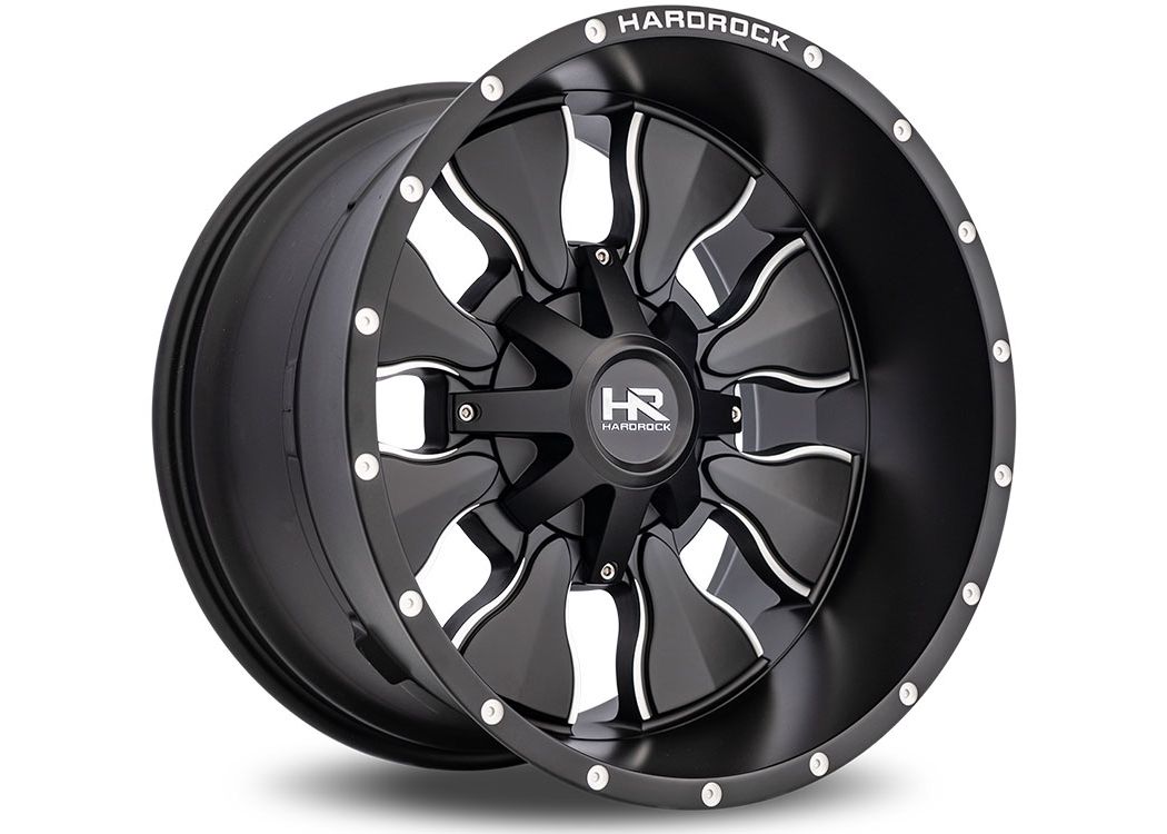 Insane Rims Hardrock Milled Matte Black Insane Wheels | RealTruck