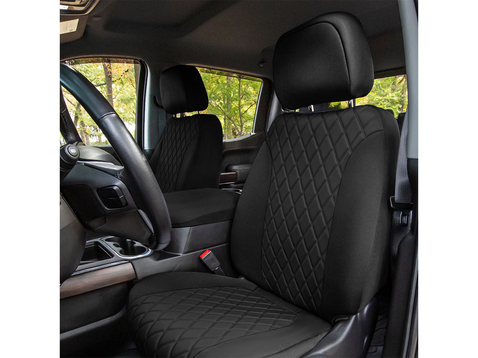 FH Group Neoprene Custom Fit Seat Covers CM5030BLACK-FRONT-RT