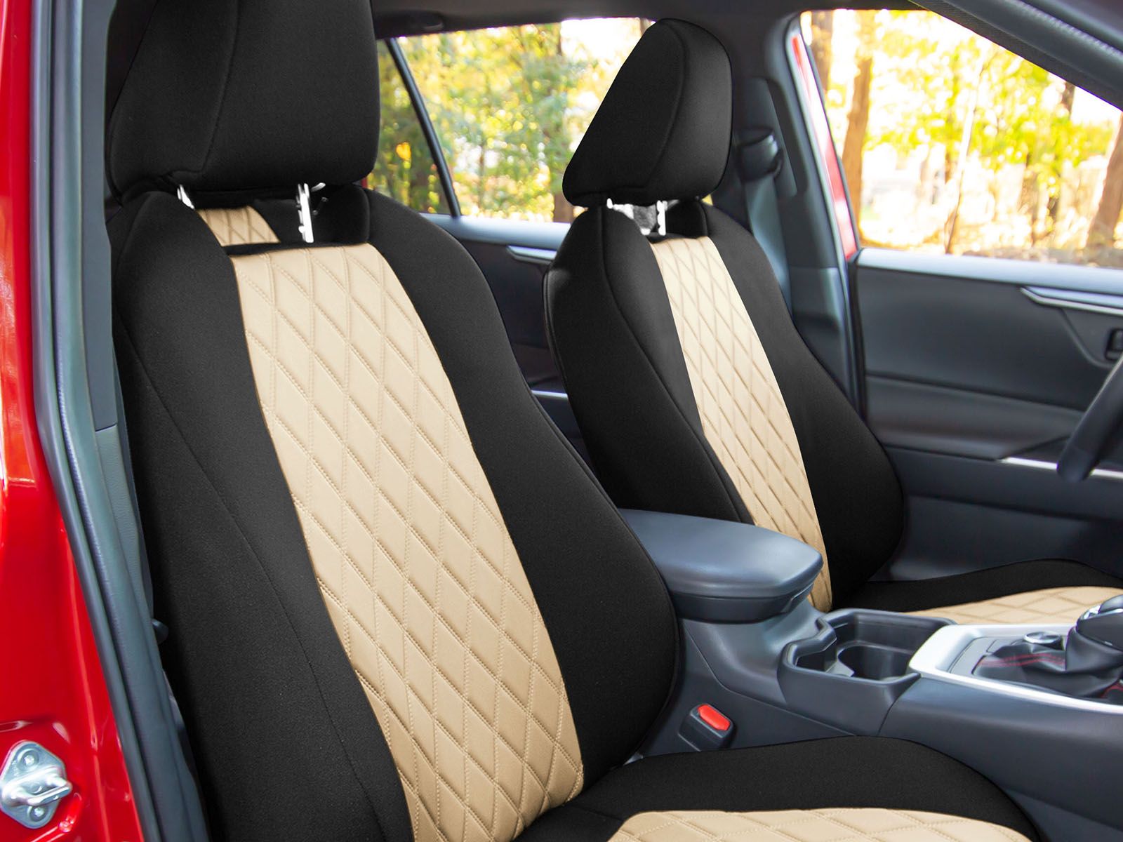 FH Group Neosupeme Custom Fit Seat Covers CM5011BLACK-FRONT-RT