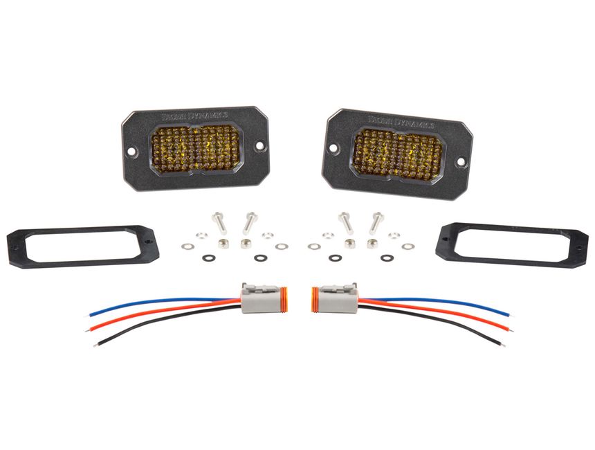 Diode Dynamics DD SSC2 Pod - Pro / Yellow / Flood / Surface / Amber BL / Pair (DD6417P)