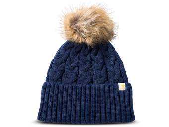 RealTruck Navy Cuffed Pom Loop Label Beanie