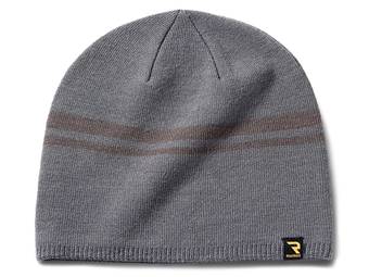 RealTruck Grey & Dark Grey Uncuffed Striped Loop Label Beanie