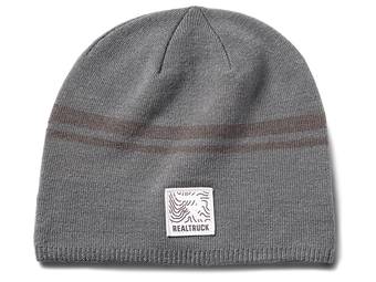 RealTruck Grey & Dark Grey Uncuffed Striped Topographical Beanie