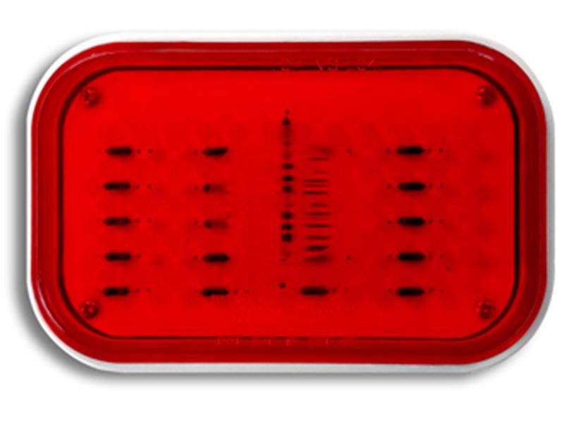 TecNiq 8 LED Rectangular Stop/Turn/Tail Lights – 3-Wire Grommet Mount – Red – USA Made – Pair