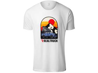 RealTruck Men's White Truck Fade T-Shirt