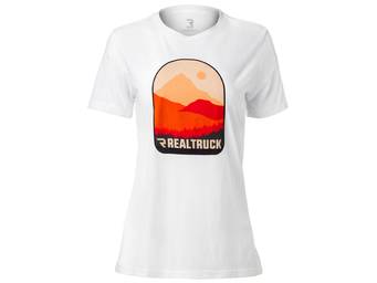 RealTruck Women's White Mountain Fade T-Shirt