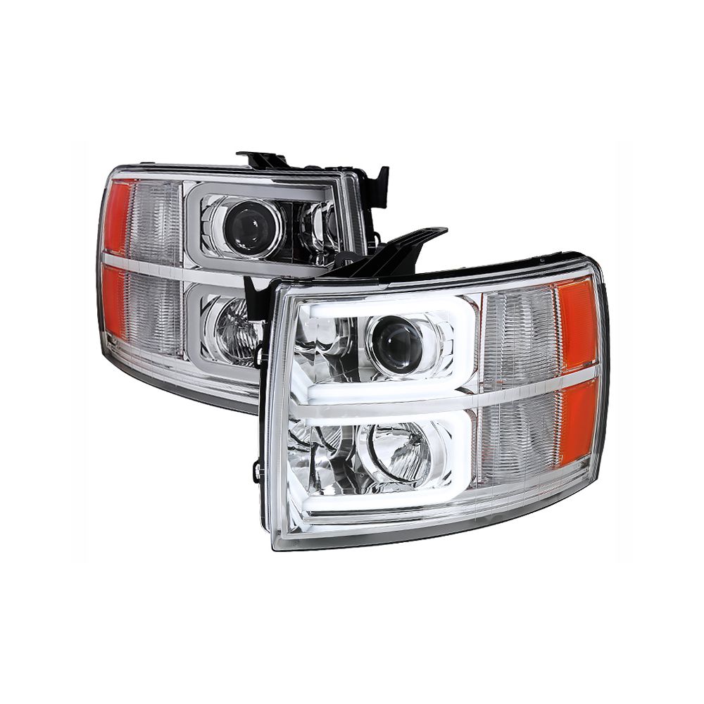 Projector Headlight With Led Bar