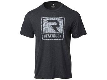 RealTruck Men's Heather Black Block Topographic T-Shirt