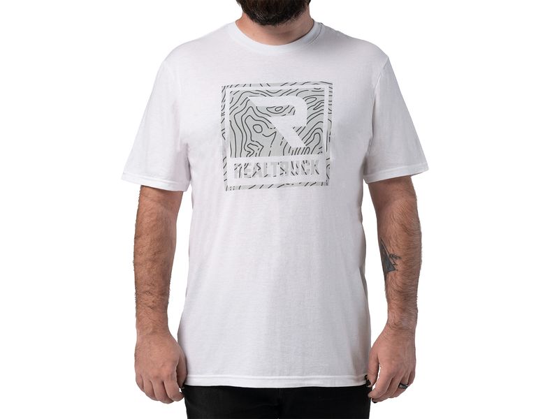 RealTruck Men s White Block Topographic TShirt RealTruck