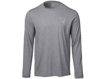 RealTruck Men's Heather Grey Topographic Wordmark Long Sleeve T-Shirt