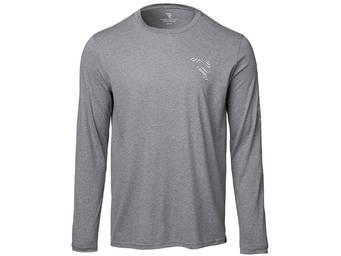 RealTruck Men's Heather Grey Topographic Wordmark Long Sleeve T-Shirt