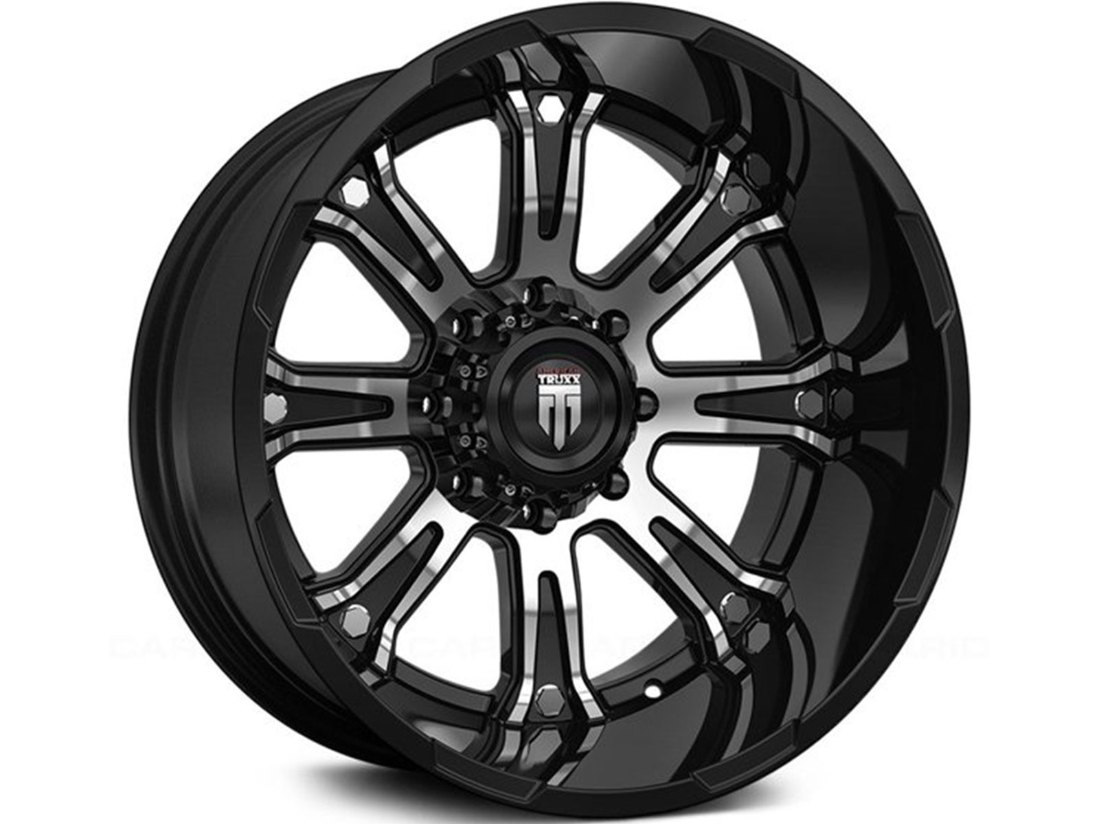 American Truxx 20インチ 6穴 マルチホイール　MTタイヤ American Truxx Machined Gloss Black AT-154 Bomb Wheel AT154