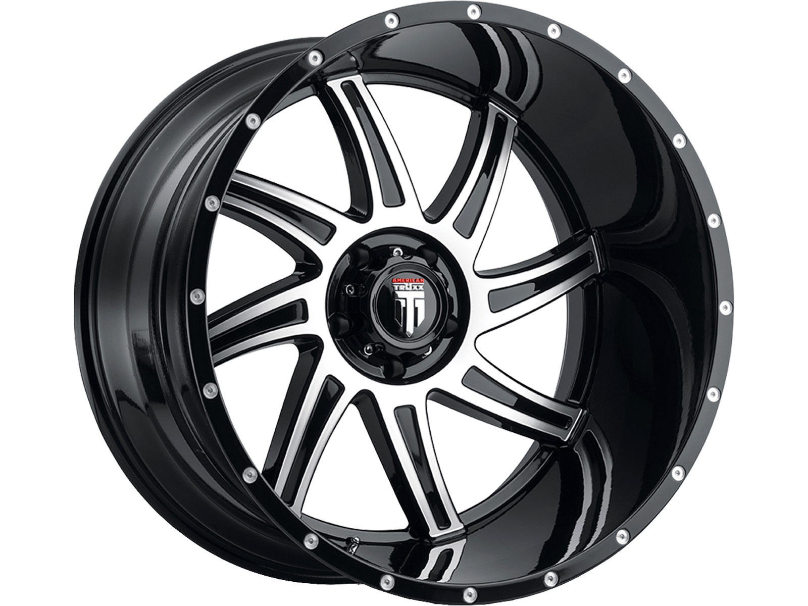 American Truxx Machined Gloss Black AT-162 Vortex Wheel AT162