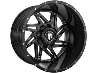 American Truxx Milled Matte Black AT-165 Warrior Wheels