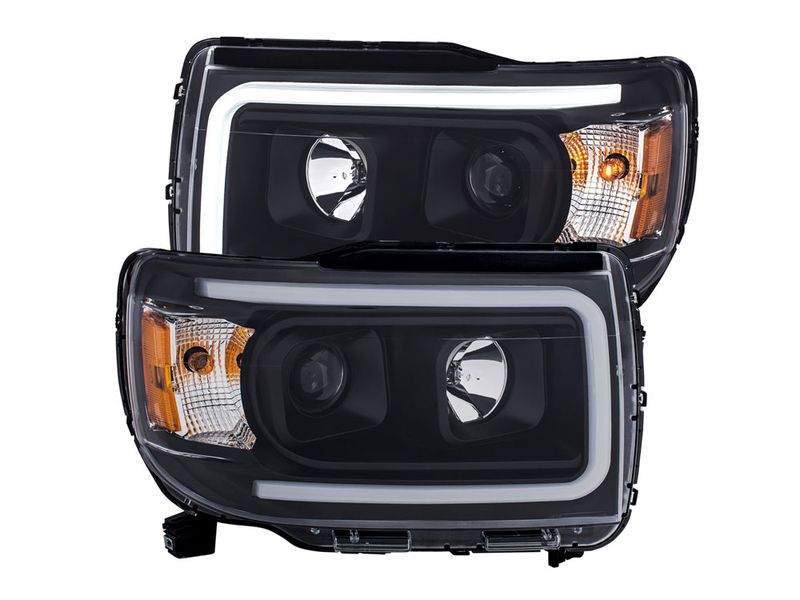 thumbnail image 2 of LED Tube Projector Headlights For 2015-2019 GMC Canyon – Chrome Housing, Clear Lens, DOT/SAE, LH+RH Pair 2 of 6