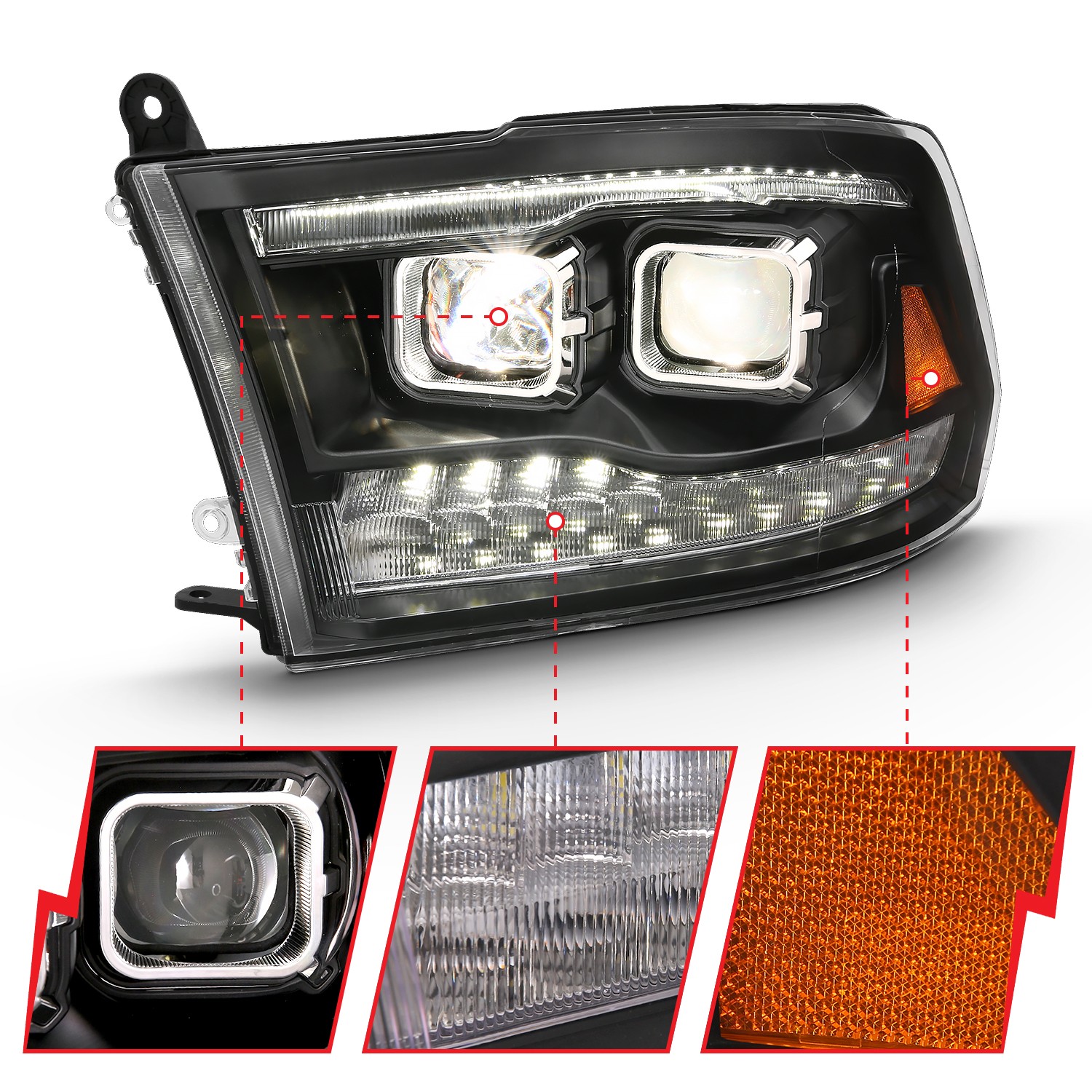 Anzo Black LED Headlights 111464