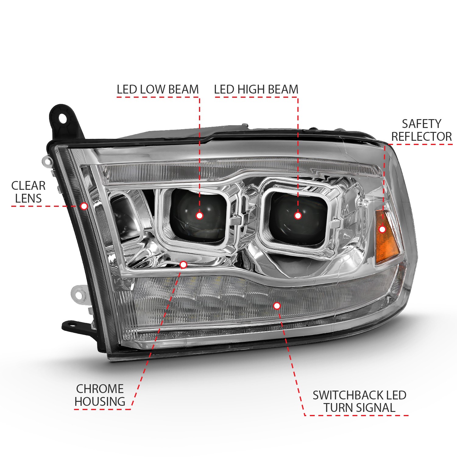 Fits 2009-2018 Ram 1500, 2010-2018 2500/3500, 2019-2023 1500 Classic (ANZ-111465)