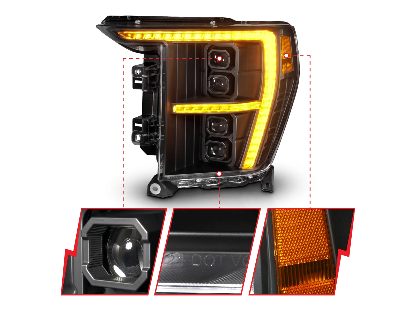 Anzo Z-Series LED Projector Headlights 111593X-L&ANZ-111593X-R