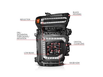 Anzo Z-Series LED Projector Headlights 111619X-R | RealTruck