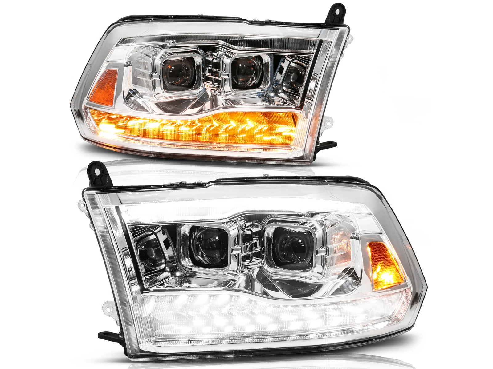 Anzo Chrome Switchback Projector Headlights 111627A | RealTruck
